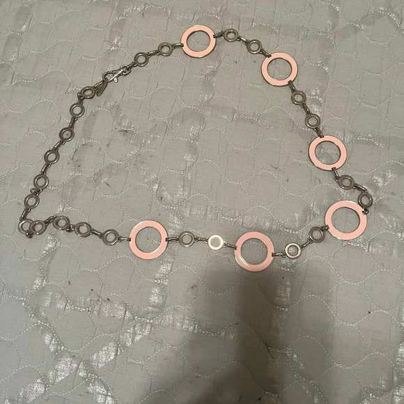 VINTAGE~ CHAIN BELT~ PINK/ SILVER~LINKS - Picture 5 of 9